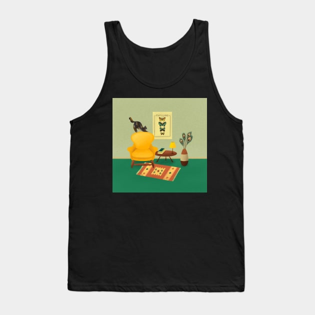 House cat Tank Top by Salty Siren Studios